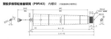 電動(dòng)輥筒 塑膠多楔帶輪錐套輥筒（P9PJ43） 內(nèi)螺紋 （可配置