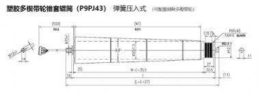 電動(dòng)輥筒 塑膠多楔帶輪錐套輥筒（P9PJ43） 彈簧壓入式 （可